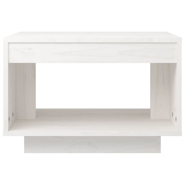 Weißer Couchtisch Kiefer Massivholz 50x50 cm