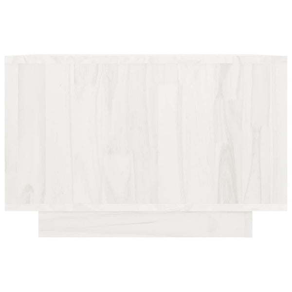 Weißer Couchtisch Kiefer Massivholz 50x50 cm
