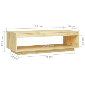 Massivholz Couchtisch Kiefer 110x50 cm