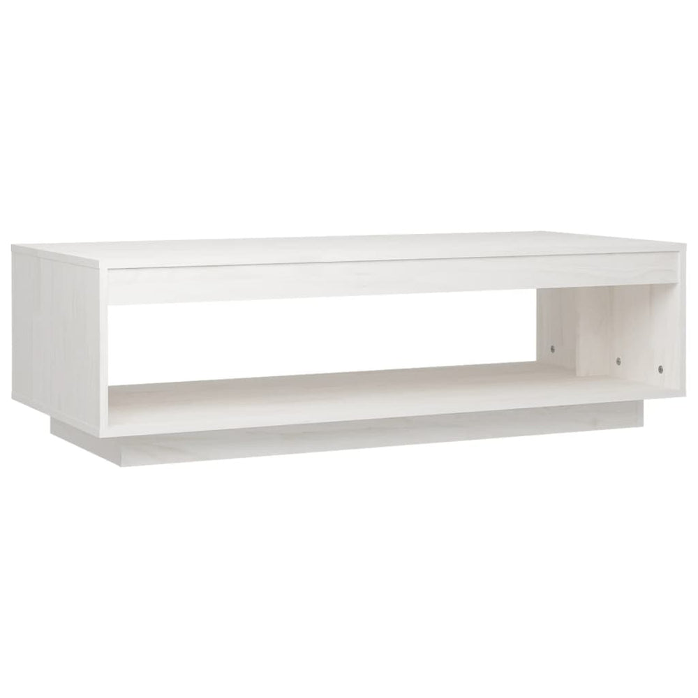vidaXL Table basse blanc 110x50x33,5 cm pin massif