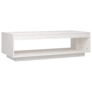 Weißer Couchtisch Kiefer Massivholz 110cm