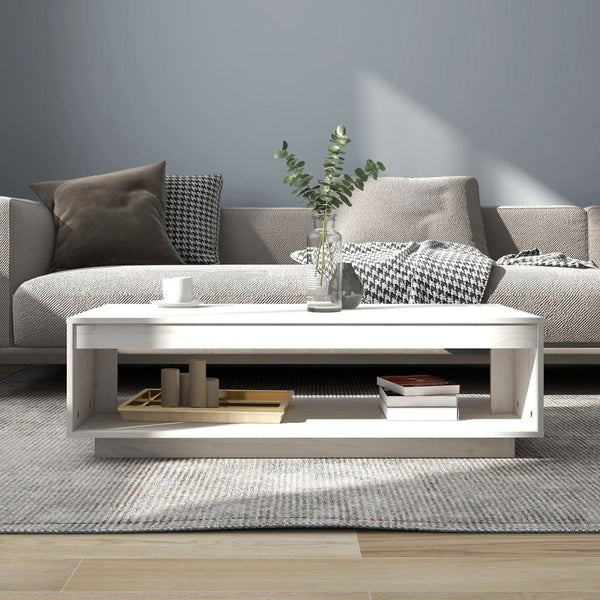 Weißer Couchtisch Kiefer Massivholz 110cm