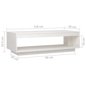 Weißer Couchtisch Kiefer Massivholz 110cm