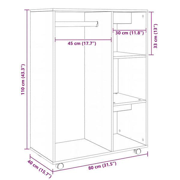 Weißer Kleiderschrank 80x40x110 cm