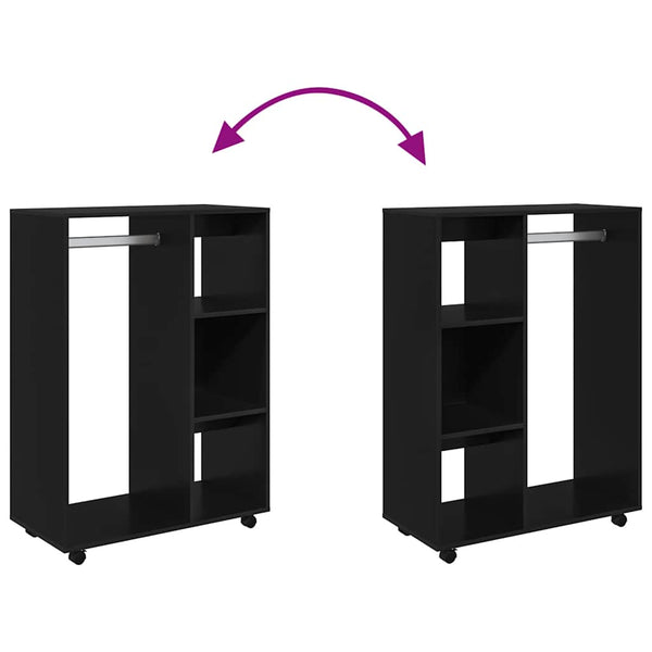 Schwarzer Kleiderschrank 80x40x110cm