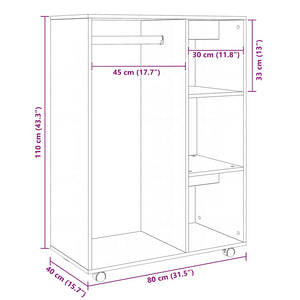Sonoma Eiche Kleiderschrank, 80cm