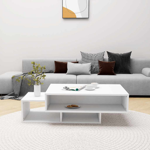 Weißer Couchtisch 105 cm Holzwerkstoff