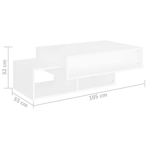 Weißer Couchtisch 105 cm Holzwerkstoff