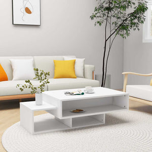 Weißer Couchtisch 105 cm Holzwerkstoff