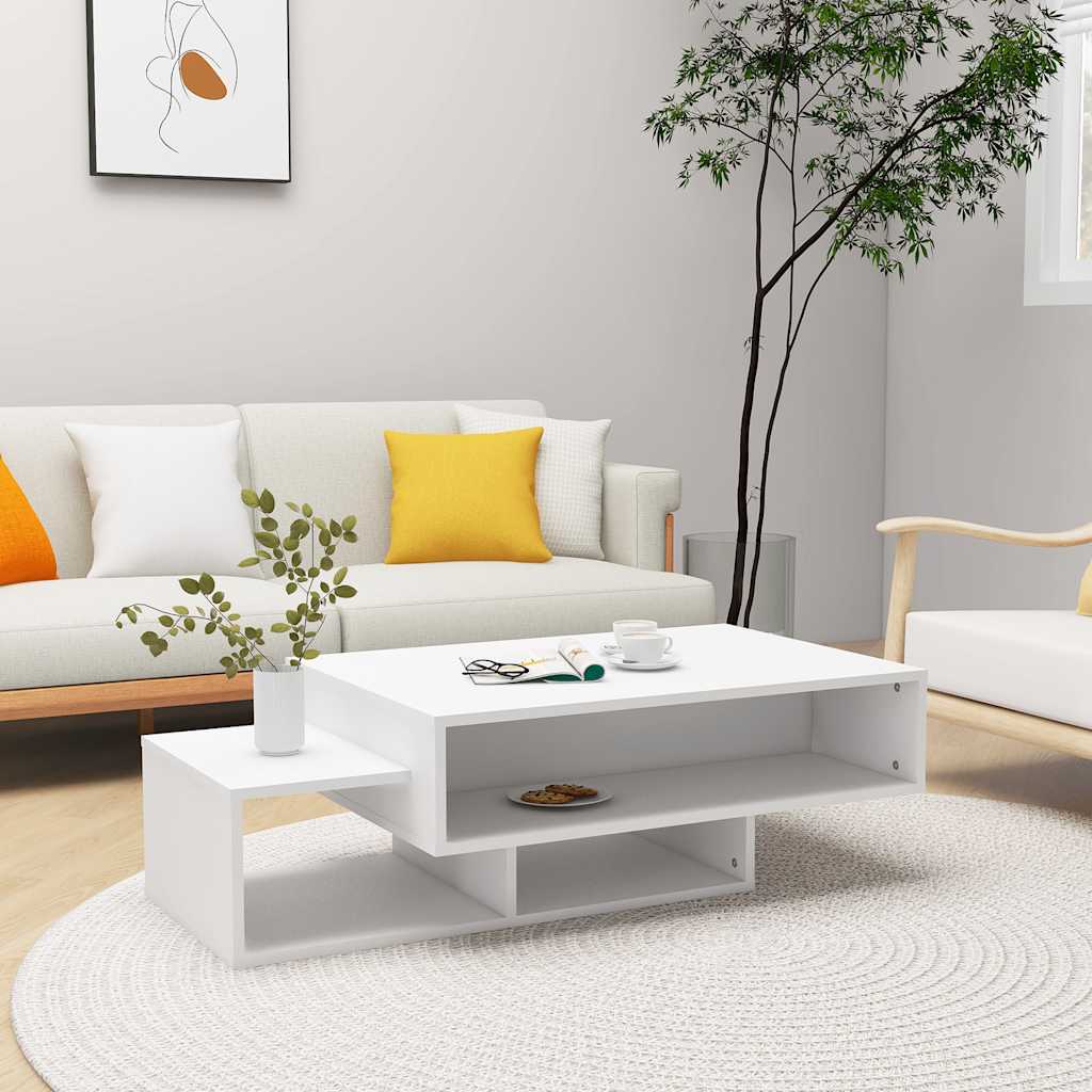 Weißer Couchtisch 105 cm Holzwerkstoff
