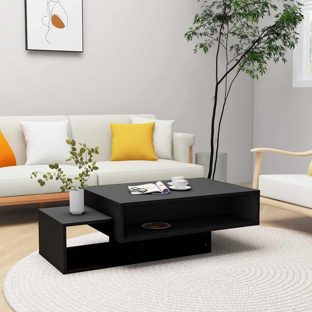 vidaXL Table basse noir 105x55x32 cm bois d'ingénierie