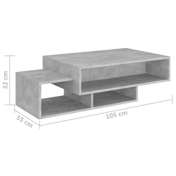 Betongrauer Couchtisch 105 cm