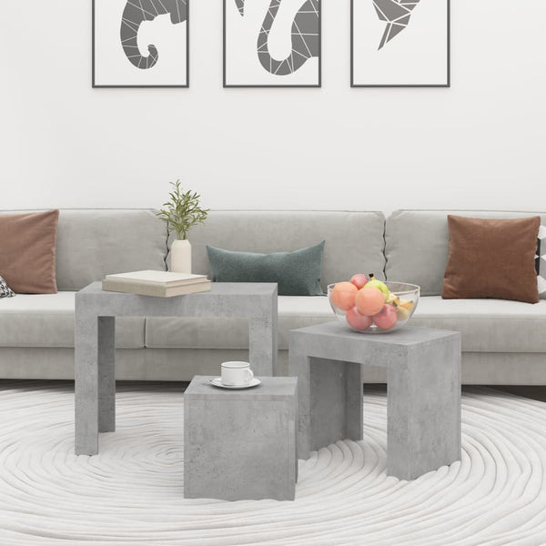 Satztische 3er-Set Betongrau