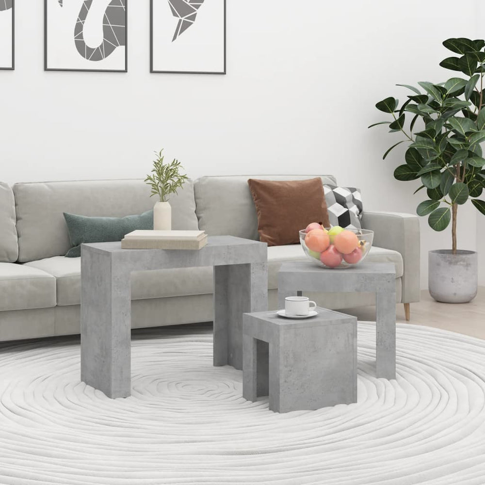 Satztische 3er-Set Betongrau
