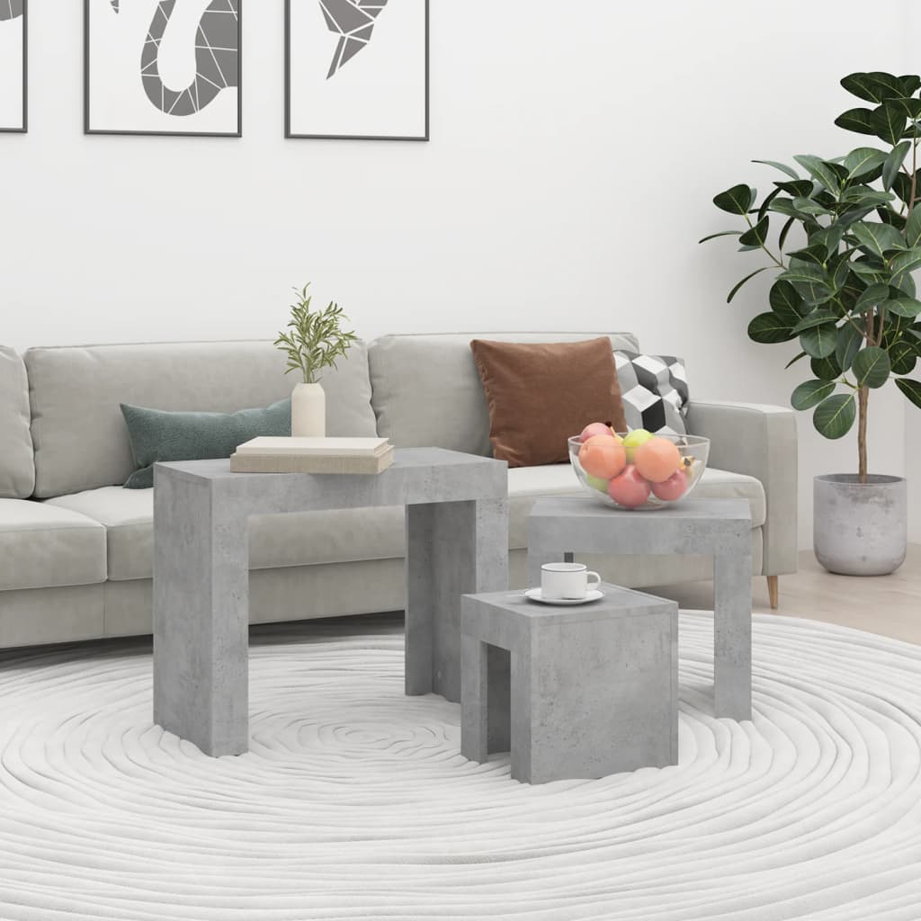 Satztische 3er-Set Betongrau