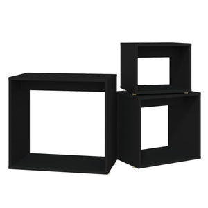 Schwarze Satztische, 3er-Set