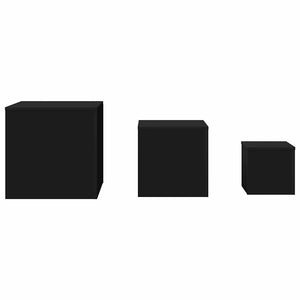 Schwarze Beistelltische, 3er-Set