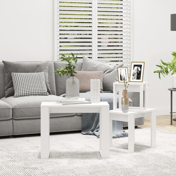 Satztische 3er Set Weiß