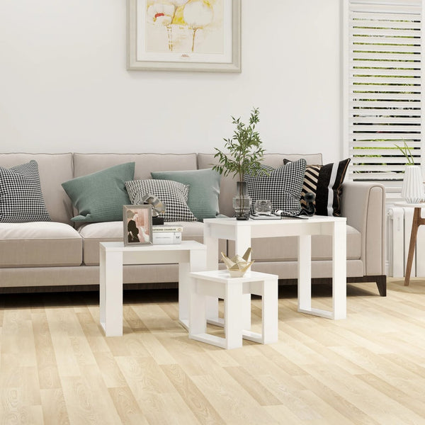 Satztische 3er Set Weiß