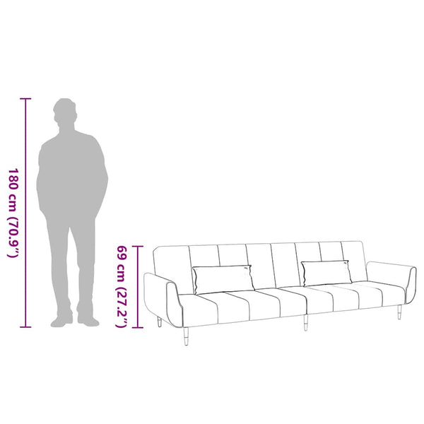 Hellgrünes Samt Schlafsofa mit Kissen