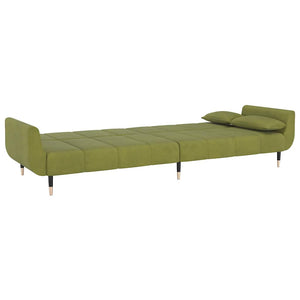 Hellgrünes Samt Schlafsofa mit Kissen