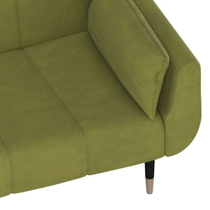 Hellgrünes Samt Schlafsofa mit Kissen