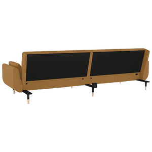 Braun Samt Schlafsofa 2-Sitzer mit Kissen