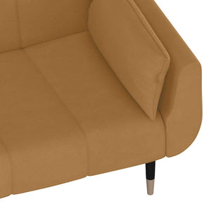 Braun Samt Schlafsofa 2-Sitzer mit Kissen