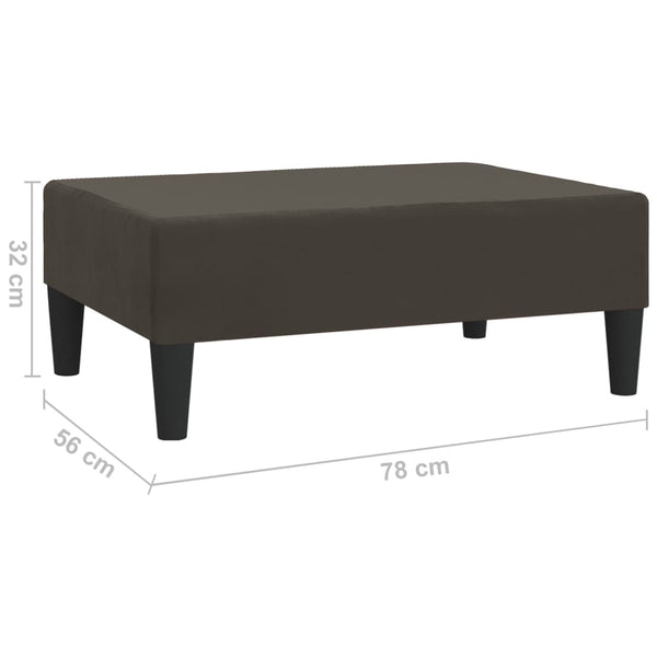 Dunkelgrauer Samt Fußhocker 78x56 cm