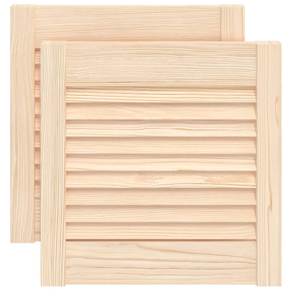 Schranktüren Lamellen-Design 2 Stk. 39,5x39,4cm Massivholz