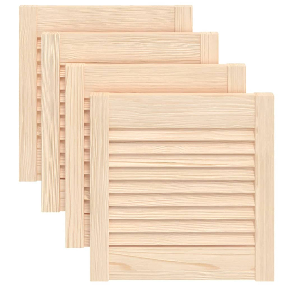 Schranktüren Lamellen-Design 4 Stk. 39,5x39,4 cm Massivholz
