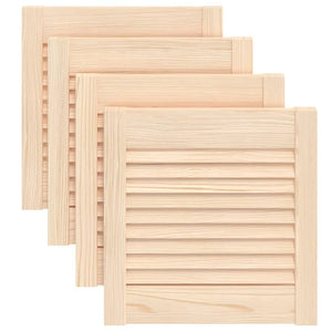 Schranktüren Lamellen-Design 4 Stk. 39,5x39,4 cm Massivholz