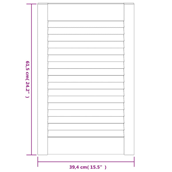 Schranktüren Lamellen-Design 4 Stk. 61,5x39,4 cm Massivholz