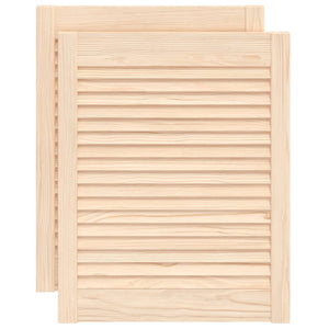 Schranktüren Lamellen-Design 2 Stk. 61,5x49,4 cm Massivholz