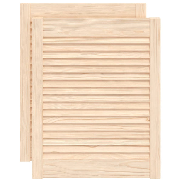 Schranktüren Lamellen-Design 2 Stk. 61,5x49,4 cm Massivholz