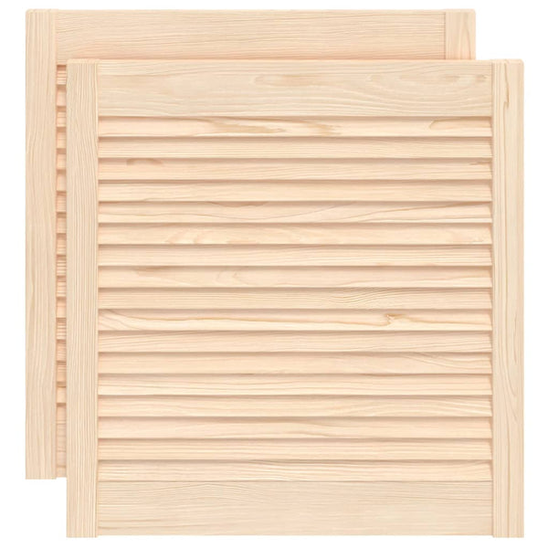 Schranktüren Lamellen-Design 2 Stk. 61,5x59,4 cm Massivholz