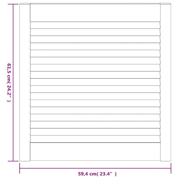 Schranktüren Lamellen-Design 4 Stk. 61,5x59,4 cm Massivholz