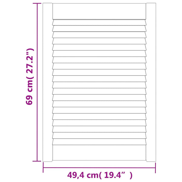Schranktüren Lamellen-Design 4 Stk. 69x49,4 cm Massivholz