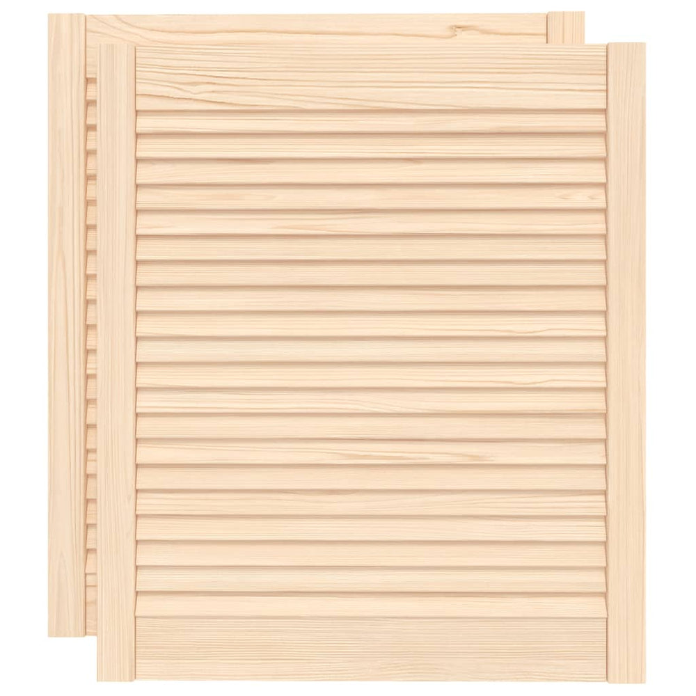 Schranktüren Lamellen-Design 2 Stk. 69x59,4 cm Massivholz