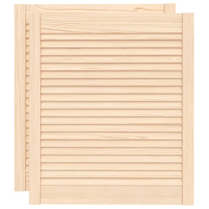 Schranktüren Lamellen-Design 2 Stk. 69x59,4 cm Massivholz