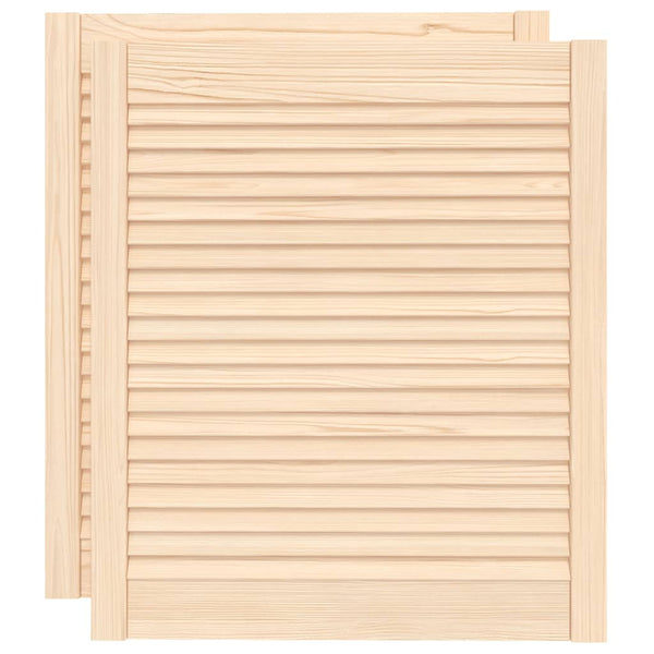 Schranktüren Lamellen-Design 2 Stk. 69x59,4 cm Massivholz