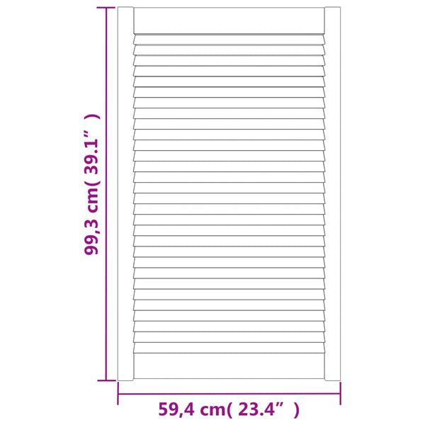 Schranktüren Lamellen-Design 2 Stk. 99,3x59,4 cm Massivholz