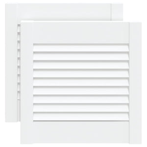 Schranktüren Lamellen-Design 2 Stk Weiß 39,5x39,4 cm Massivholz
