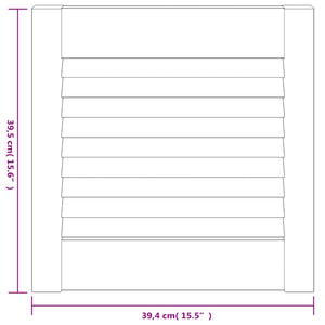 Schranktüren Lamellen-Design 4 Stk Weiß 39,5x39,4 cm Massivholz