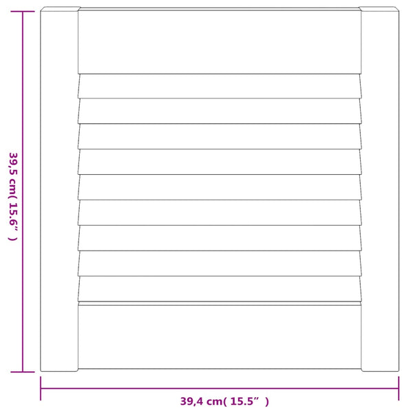 Schranktüren Lamellen-Design 4 Stk Weiß 39,5x39,4 cm Massivholz
