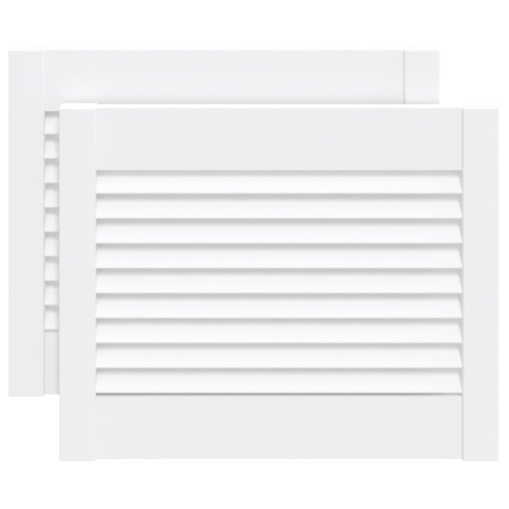 Schranktüren Lamellen-Design 2 Stk Weiß 39,5x49,4 cm Massivholz