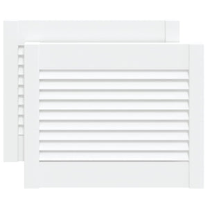 Schranktüren Lamellen-Design 2 Stk Weiß 39,5x49,4 cm Massivholz