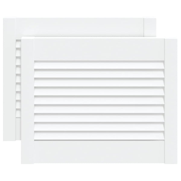 Schranktüren Lamellen-Design 2 Stk Weiß 39,5x49,4 cm Massivholz