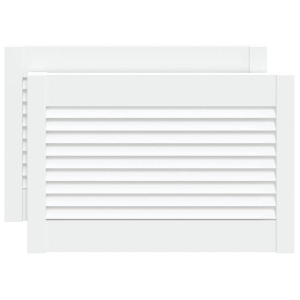 Schranktüren Lamellen-Design 2 Stk Weiß 39,5x59,4 cm Massivholz
