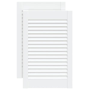 Schranktüren Lamellen-Design 2 Stk Weiß 61,5x39,4 cm Massivholz